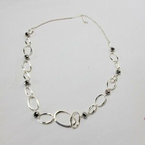 SHB Women's Silver Toned Necklace Circles